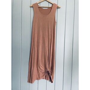 Grade & Gather Midi Dress S Small Pink Sleeveless Jersey Knit Knotted